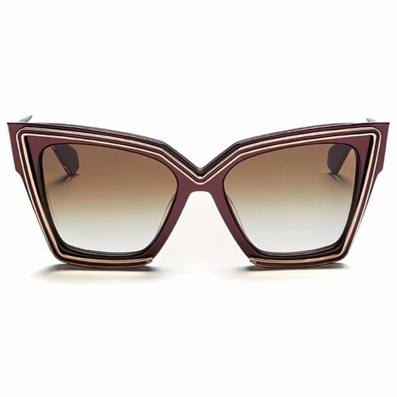 New! Valentino V GRACE VLS 126B Chic Oversized Burgundy Sunglasses, Authentic main image 8